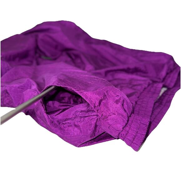 VTG 90s Lavon XL Track Suit Jacket Pants Windbreaker Retro Purple Teal Shiny Ski - Picture 13 of 16